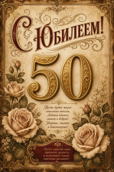 С Юбилеем 50 лет винтажная #1