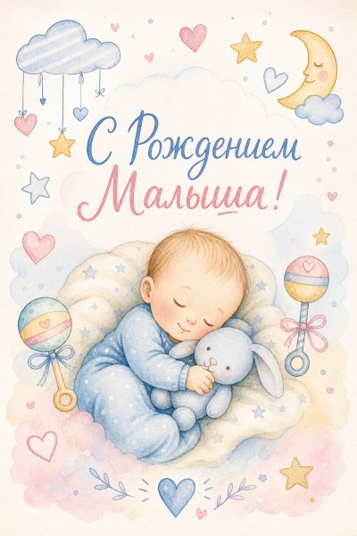С Рождением Малыша дудл #1