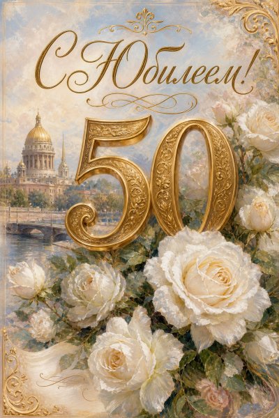 С Юбилеем 50 лет масляная #1