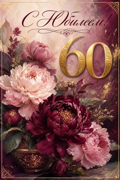 С Юбилеем 60 лет масляная #1