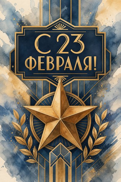 С 23 Февраля ар-деко #1