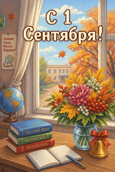 С 1 Сентября пиксель-арт #1