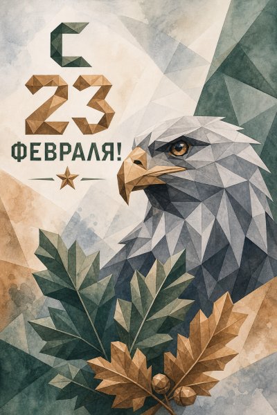 С 23 Февраля полигональная #1