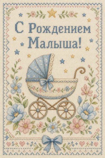 С Рождением Малыша вышивка #1