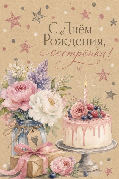С Днём Рождения сестре штамп #1