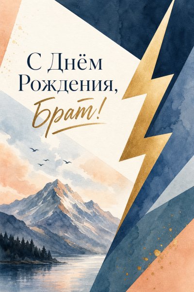 С Днём Рождения брату бумажная вырезка #1