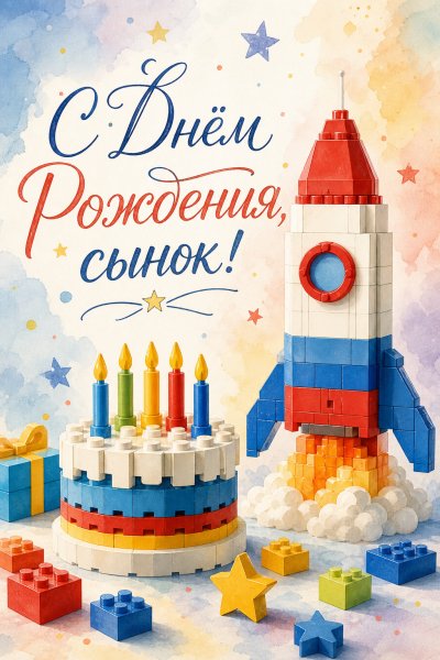 С Днём Рождения сыну конструктор #1