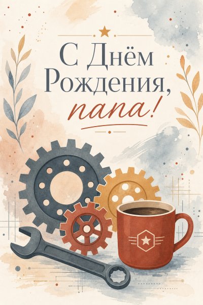 С Днём Рождения папе индустриальная графика #1