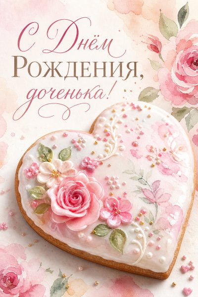 С Днём Рождения дочери глазурь #1