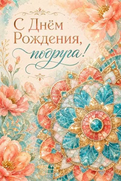 С Днём Рождения подруге мозаика #1
