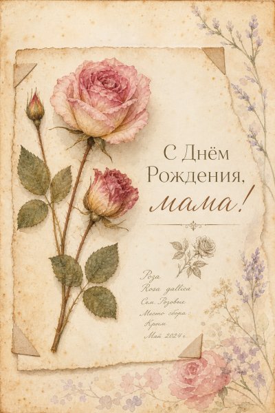 С Днём Рождения маме гербарий #1