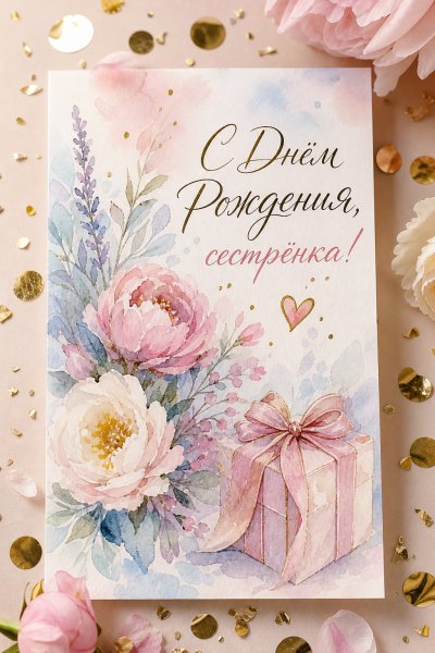 С Днём Рождения сестре фольга #1