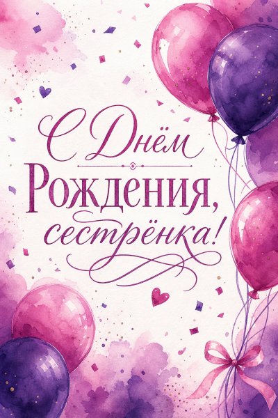 С Днём Рождения сестре дуотон #1