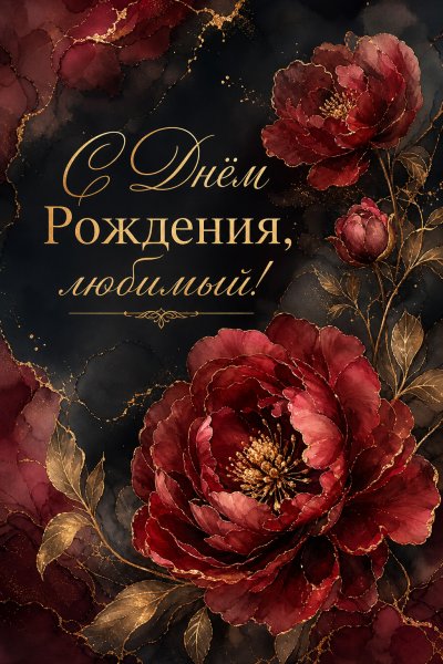 С Днём Рождения мужу жидкие чернила #1