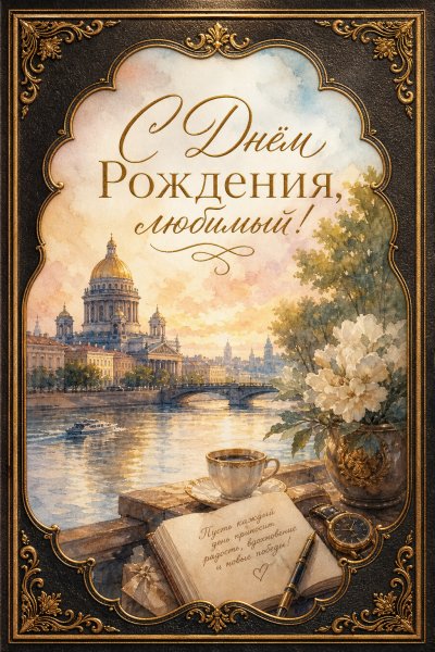 С Днём Рождения мужу кожа и золото #1