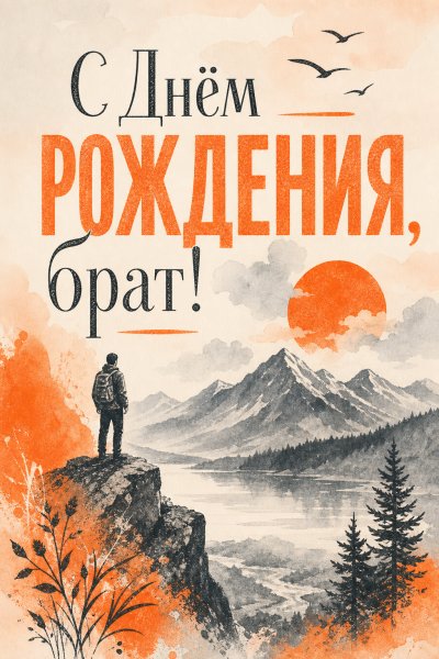 С Днём Рождения брату ризограф #1