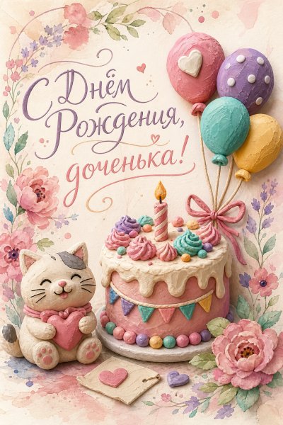 С Днём Рождения дочери пластилин #1