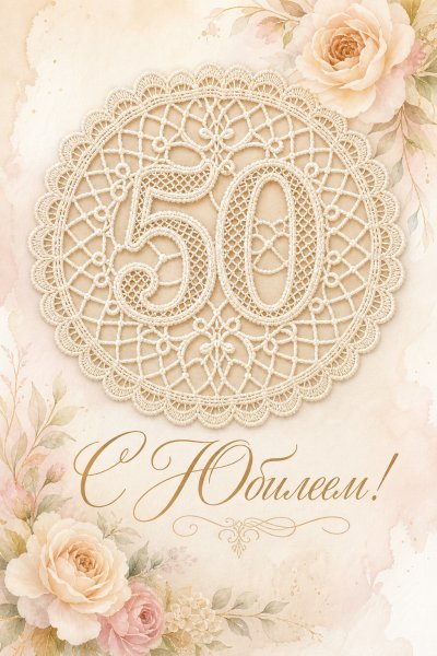 С Юбилеем 50 лет кружево #1