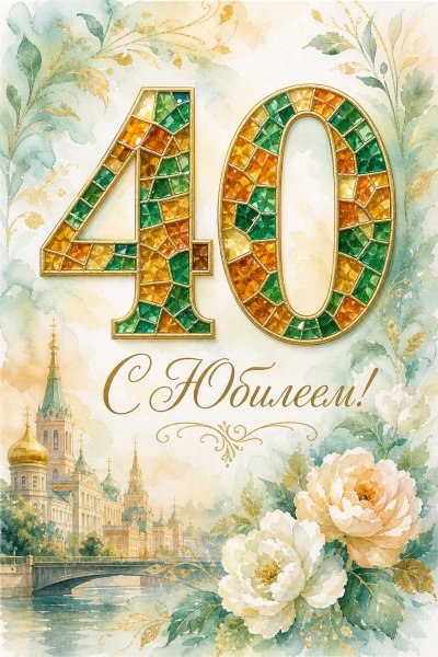 С Юбилеем 40 лет мозаика #1