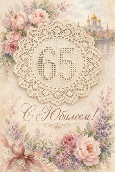 С Юбилеем 65 лет кружево #1