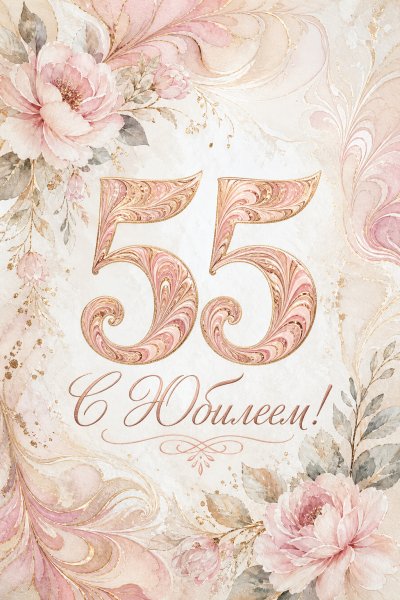 С юбилеем 55 лет: эмбрионные узоры в розовых тонах