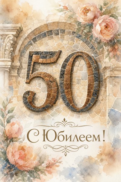 С Юбилеем 50 лет каменная мозаика #1