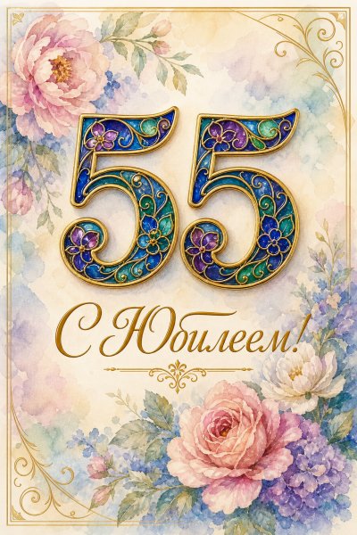 С Юбилеем 55 лет перегородчатая эмаль #1