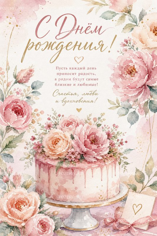 С днём рождения акварель #4